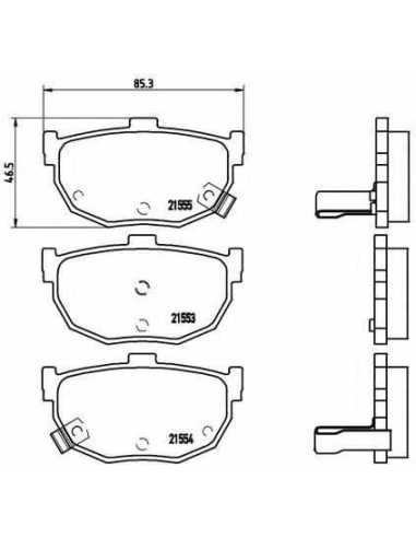 Pastillas de freno traseras BREMBO P 30 003 - HYUNDAI ELANTRA