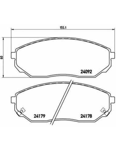 Pastillas de freno delanteras BREMBO P 30 019 - KIA SORENTO I