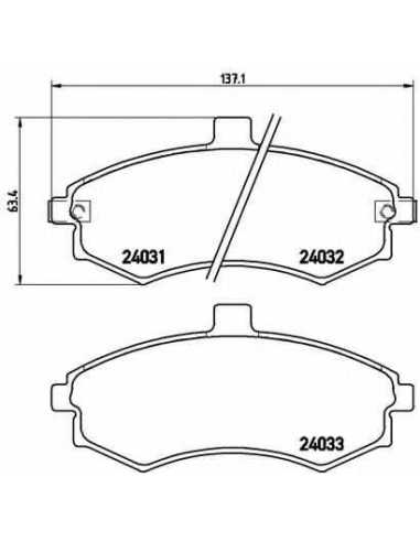 Pastillas de freno delanteras BREMBO P 30 020 - HYUNDAI AVANTE Sedán