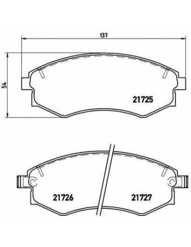 Pastillas de freno delanteras BREMBO P 30 022 - HYUNDAI LANTRA  