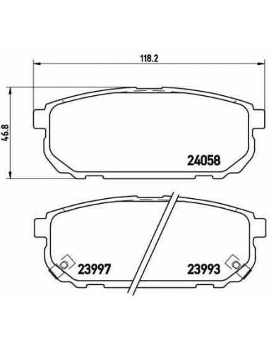 Pastillas de freno traseras BREMBO P 30 023 - KIA SORENTO I