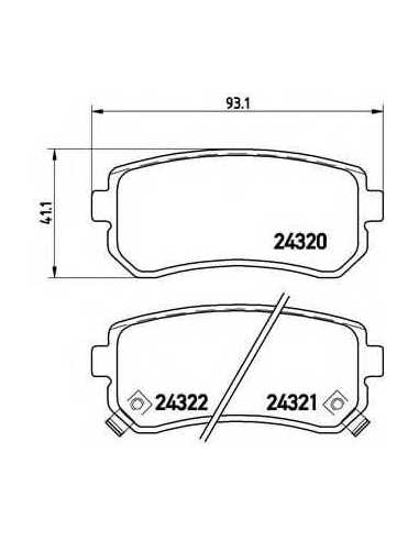 Pastillas de freno traseras BREMBO P 30 025 - HYUNDAI AVEGA III