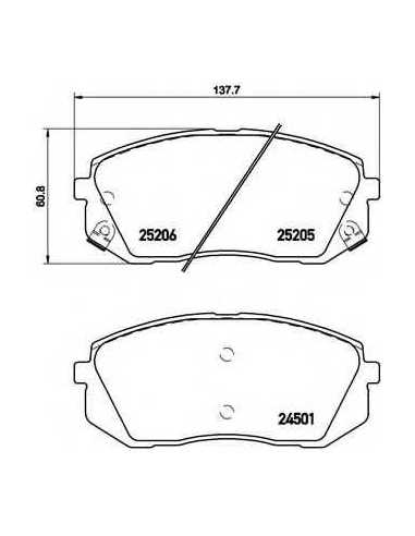 Pastillas de freno delanteras BREMBO P 30 056 - KIA K7