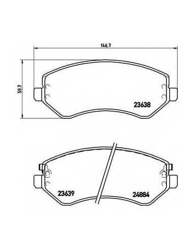 Pastillas de freno delanteras BREMBO P 37 007 - DODGE CARAVAN