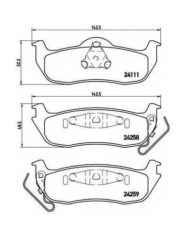 Pastillas de freno traseras BREMBO P 37 011 - JEEP COMMANDER