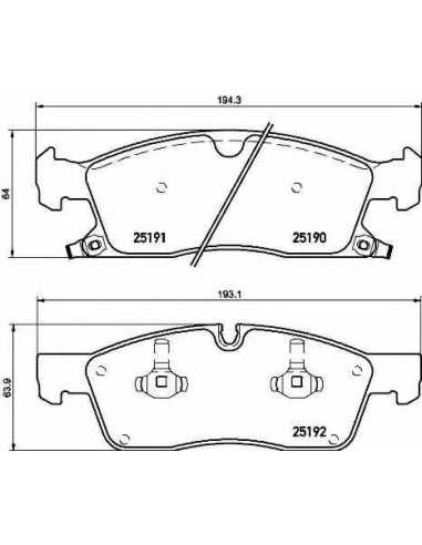 Pastillas de freno delanteras BREMBO P 37 015 - JEEP GRAND CHEROKEE IV