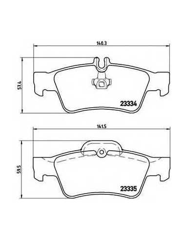 Pastillas de freno traseras BREMBO P 50 052 - MERCEDES-BENZ CLS