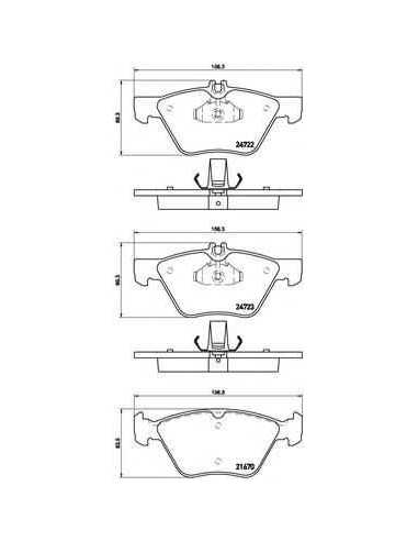 Pastillas de freno delanteras BREMBO P 50 075 - MERCEDES-BENZ CLASE E Ranchera familiar