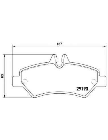 Pastillas de freno traseras BREMBO P 50 084 - MERCEDES-BENZ SPRINTER 3-t Autobús