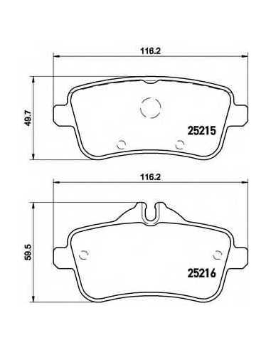 Pastillas de freno traseras BREMBO P 50 099 - MERCEDES-BENZ SLK