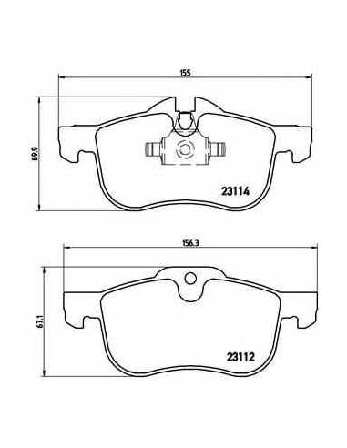 Pastillas de freno delanteras BREMBO P 52 017 - MG MG ZT Sedán