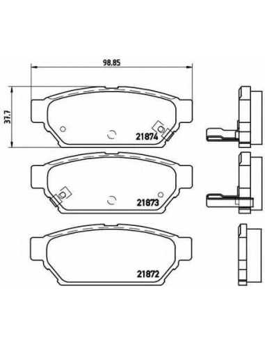 Pastillas de freno traseras BREMBO P 54 016 - MITSUBISHI COLT Mk IV