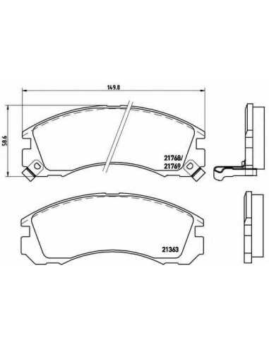 Pastillas de freno delanteras BREMBO P 54 017 - MITSUBISHI VERADA Sedán