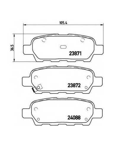 Pastillas de freno traseras BREMBO P 56 046 - NISSAN DUALIS