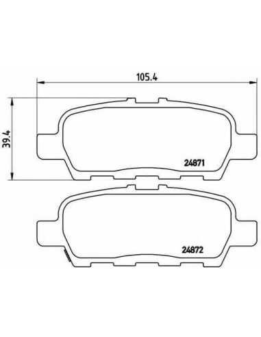 Pastillas de freno traseras BREMBO P 56 068 - NISSAN QUEST