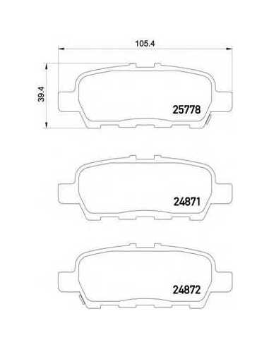 Pastillas de freno traseras BREMBO P 56 087 - INFINITI M37