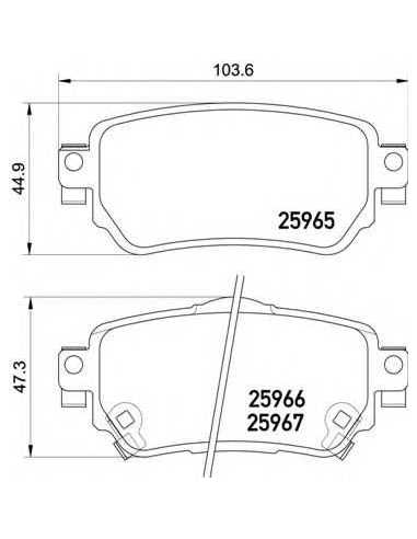 Pastillas de freno traseras BREMBO P 56 098 - NISSAN ROGUE