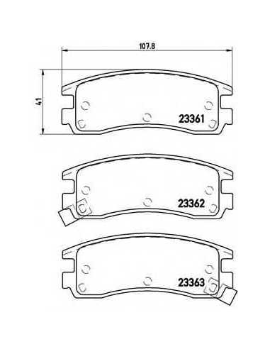Pastillas de freno traseras BREMBO P 59 027 - PONTIAC TRANS SPORT
