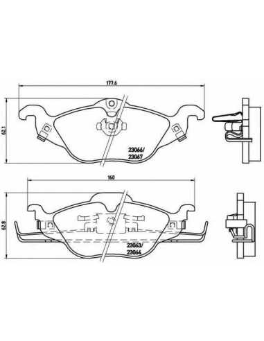 Pastillas de freno delanteras BREMBO P 59 030 - OPEL ASTRA G Descapotable