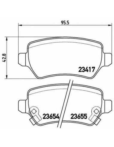 Pastillas de freno traseras BREMBO P 59 038 - OPEL ASTRA G Fastback