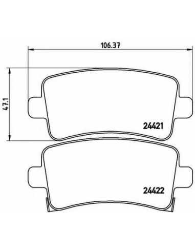 Pastillas de freno traseras BREMBO P 59 059 - OPEL INSIGNIA