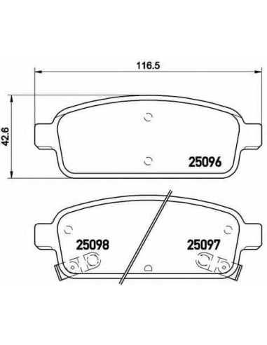 Pastillas de freno traseras BREMBO P 59 080 - OPEL ASTRA J Sports Tourer