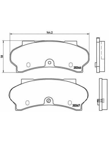 Pastillas de freno delanteras BREMBO P 61 011 - PEUGEOT J9 Caja/Chasis