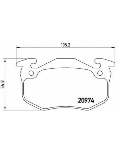 Pastillas de freno traseras BREMBO P 61 032 - PEUGEOT 206 Fastback
