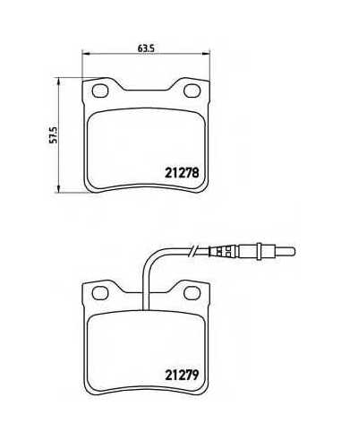 Pastillas de freno traseras BREMBO P 61 038 - PEUGEOT 406 Coupé
