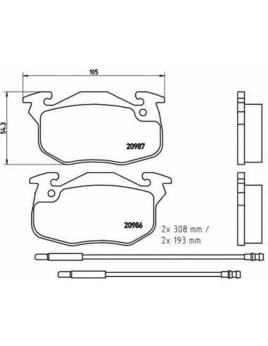 Pastillas de freno delanteras BREMBO P 61 044 - CITROËN AX