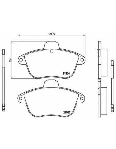 Pastillas de freno BREMBO P 61 046 - RENAULT CLIO Mk II