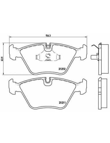 Pastillas de freno delanteras BREMBO P 61 049 - PEUGEOT 605 Sedán