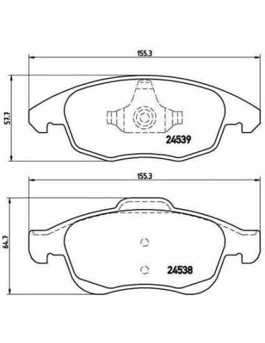 Pastillas de freno delanteras BREMBO P 61 083 - CITROËN C4 Picasso I