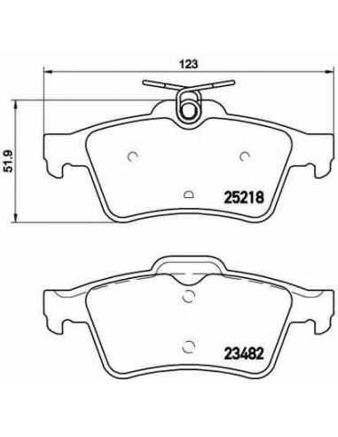 Pastillas de freno traseras BREMBO P 61 110 - PEUGEOT 508