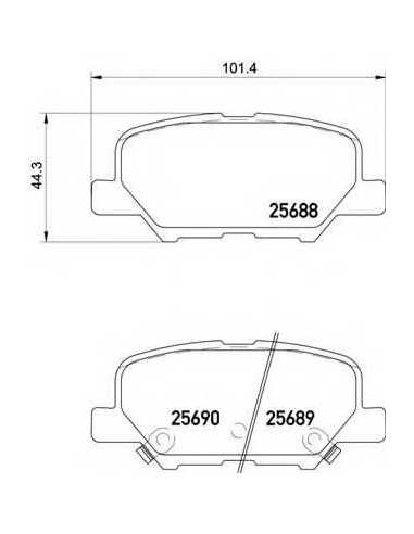 Pastillas de freno traseras BREMBO P 61 111 - PEUGEOT 4008