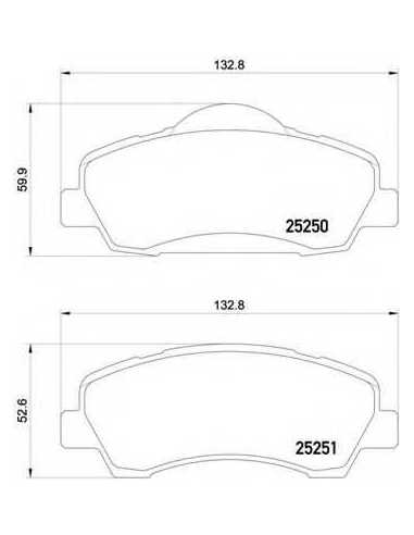 Pastillas de freno delanteras BREMBO P 61 113 - PEUGEOT 308 II