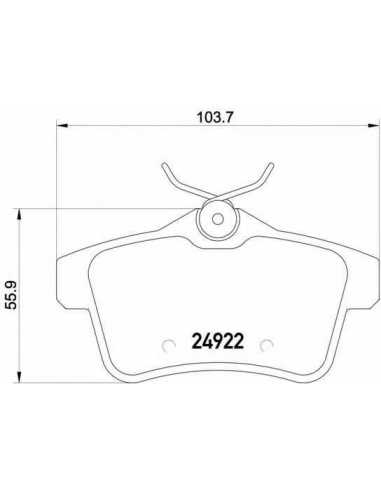 Pastillas de freno traseras BREMBO P 61 114 - PEUGEOT 3008
