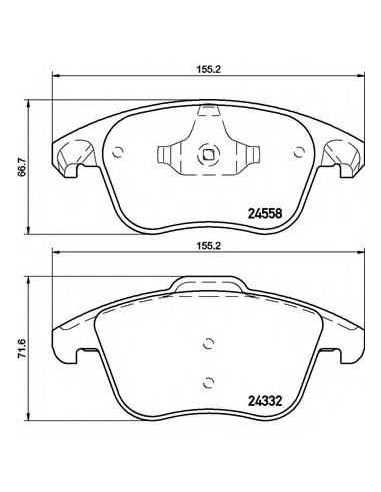 Pastillas de freno delanteras BREMBO P 61 117 - PEUGEOT 5008