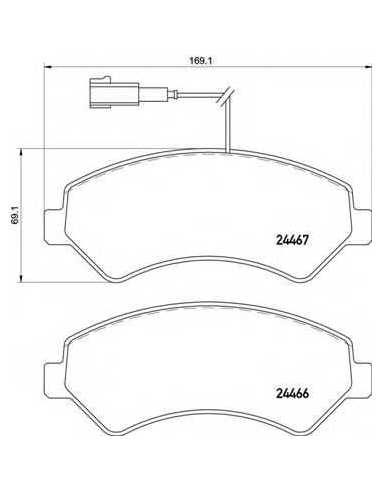 Pastillas de freno delanteras BREMBO P 61 118 - CITROËN RELAY Caja/Chasis