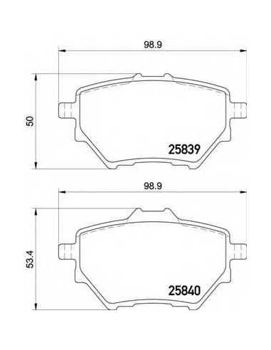 Pastillas de freno traseras BREMBO P 61 122 - PEUGEOT 308 SW Ranchera familiar