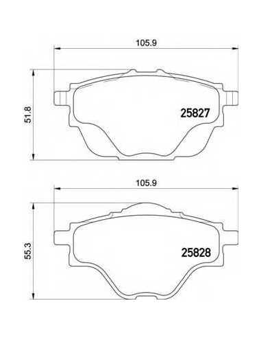 Pastillas de freno traseras BREMBO P 61 124 - CITROËN C4 Grand Picasso II