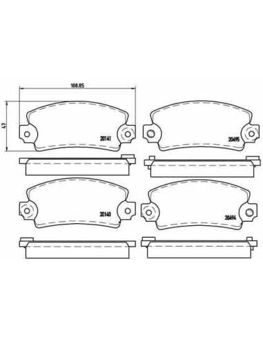 Pastillas de freno delanteras BREMBO P 68 001 - DACIA NOVA