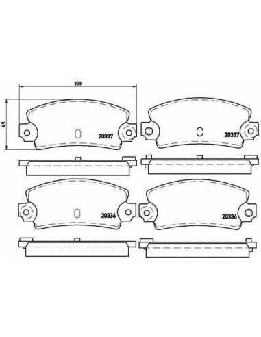 Pastillas de freno traseras BREMBO P 68 002 - RENAULT 25