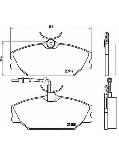 Pastillas de freno delanteras BREMBO P 68 014 - DAEWOO LUBLIN II Caja/Chasis
