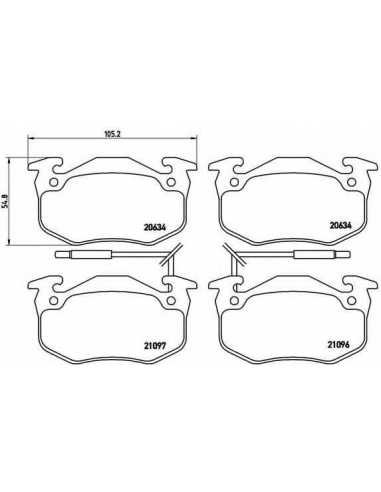 Pastillas de freno delanteras BREMBO P 68 015 - RENAULT TWINGO I Van