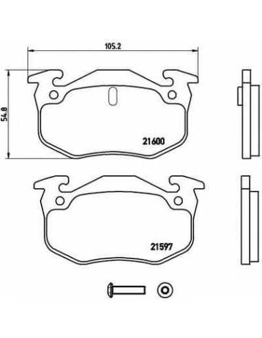 Pastillas de freno traseras BREMBO P 68 018 - RENAULT 19   Sedán