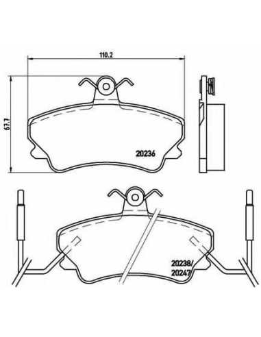 Pastillas de freno delanteras BREMBO P 68 019 - RENAULT ESPACE Mk II