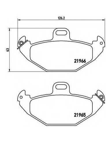 Pastillas de freno traseras BREMBO P 68 021 - RENAULT LAGUNA I Estate