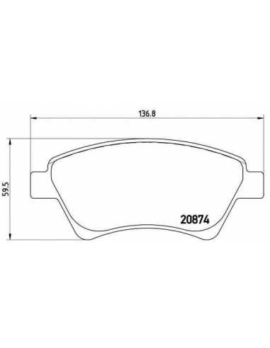 Pastillas de freno delanteras BREMBO P 68 034 - RENAULT MEGANE II