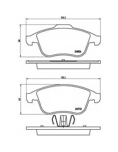 Pastillas de freno delanteras BREMBO P 68 047 - RENAULT GRAND SCÉNIC III